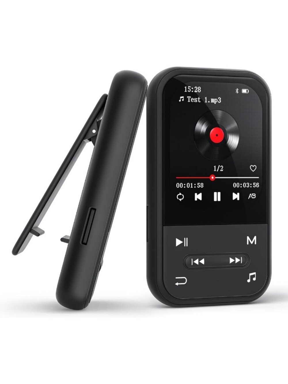 128GB Bluetooth MP3 Player with FM Radio, Voice Recorder & E-Book, Portable for